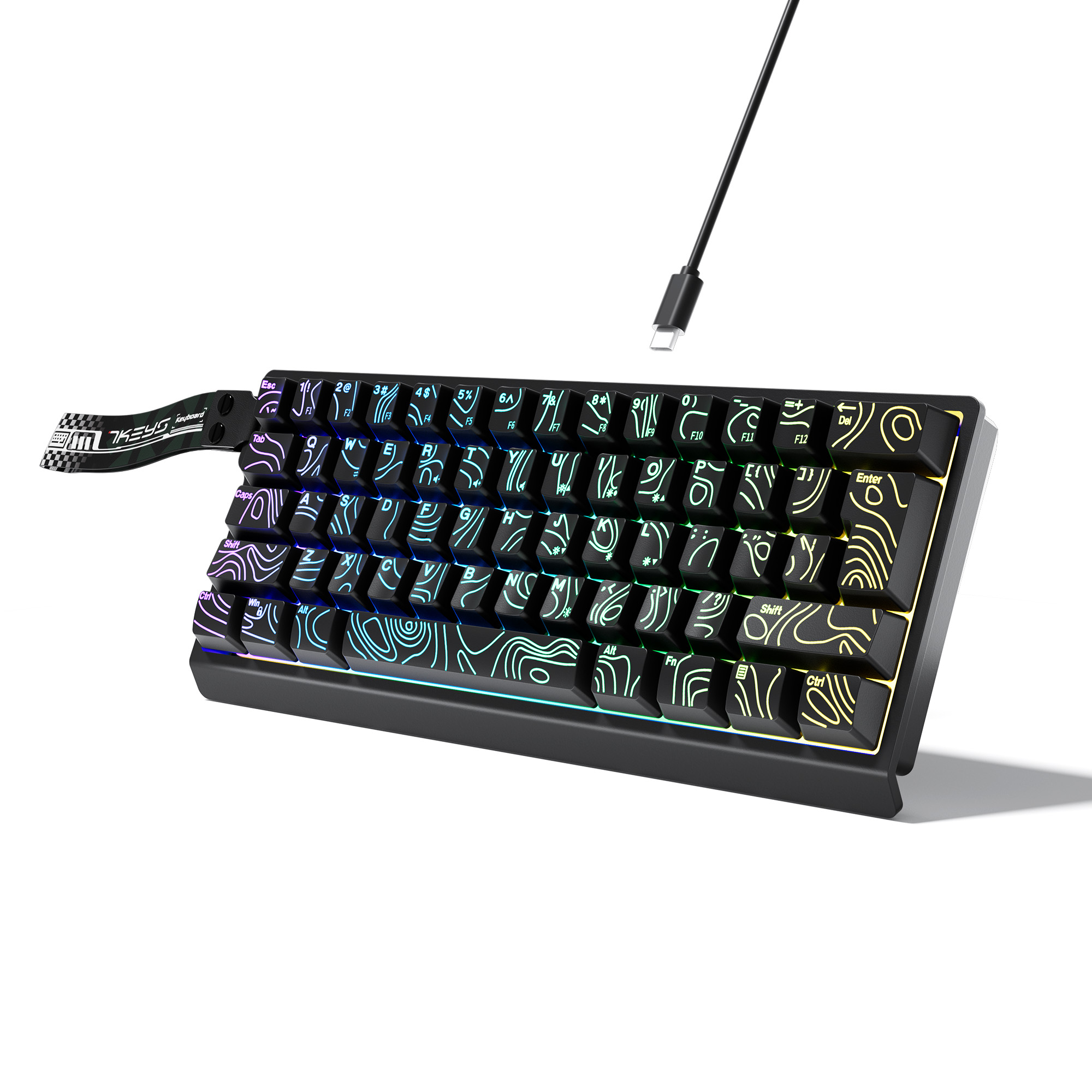 Gaming Keyboard Thocky - 60% Compact Wired Keyboard with RGB
