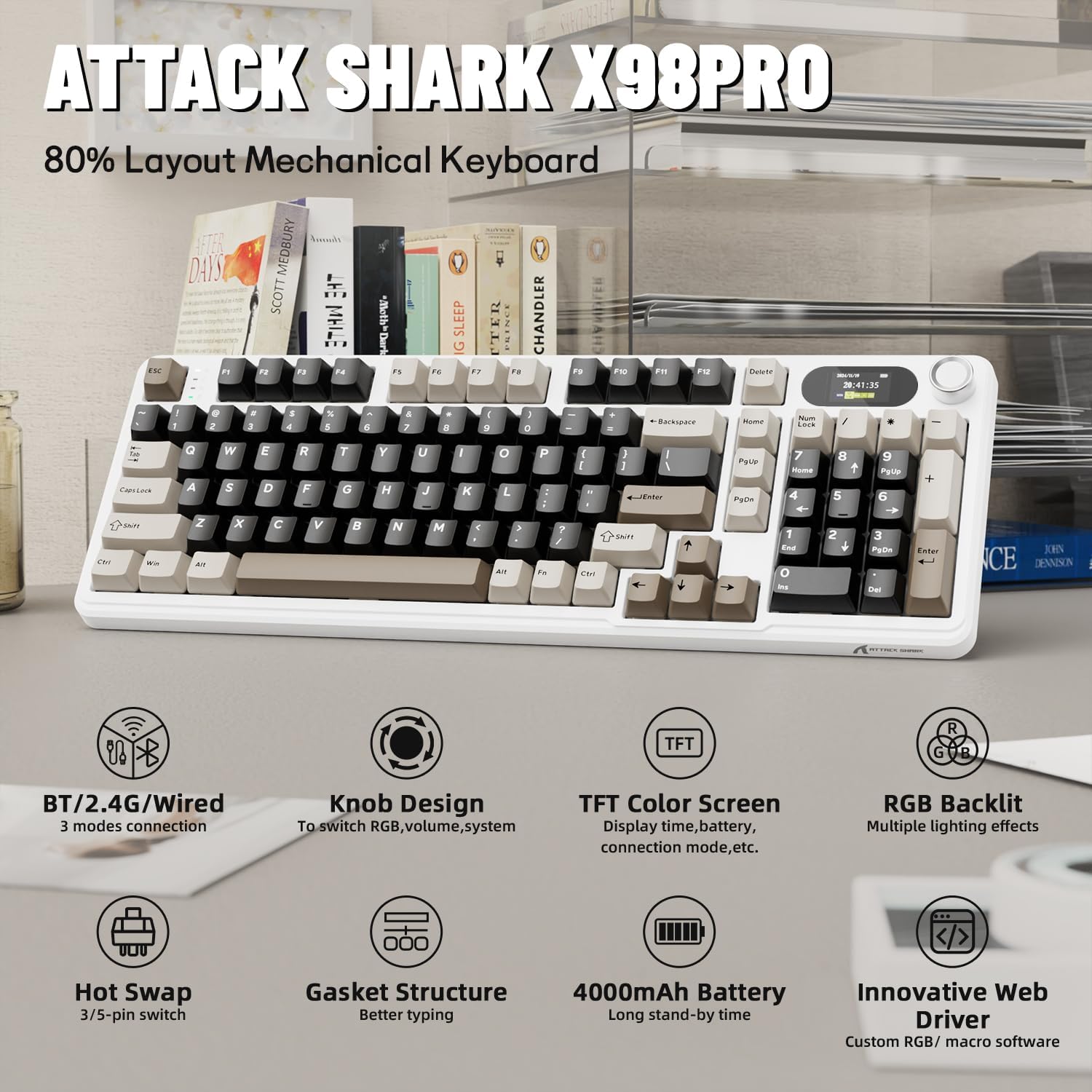 ATTACK SHARK X98Pro Wireless M - огляд і ціна Gaming Keyboard Thocky
