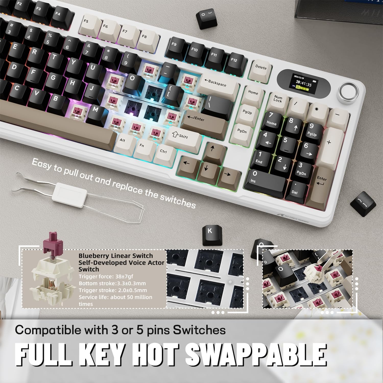 ATTACK SHARK X98Pro Wireless M - огляд і ціна Gaming Keyboard Thocky