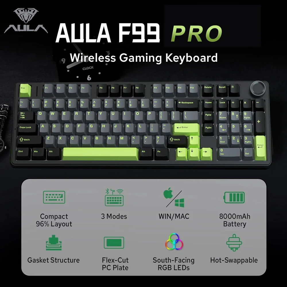 AULA F99PRO Gaming Mechanical  - огляд і ціна Gaming Keyboard Thocky