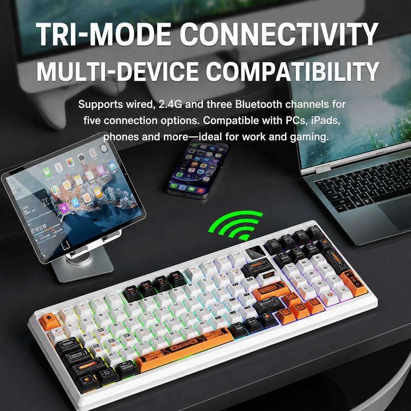 Langtu T98 Three-Mode Wireless - огляд і ціна Gaming Keyboard No Noise