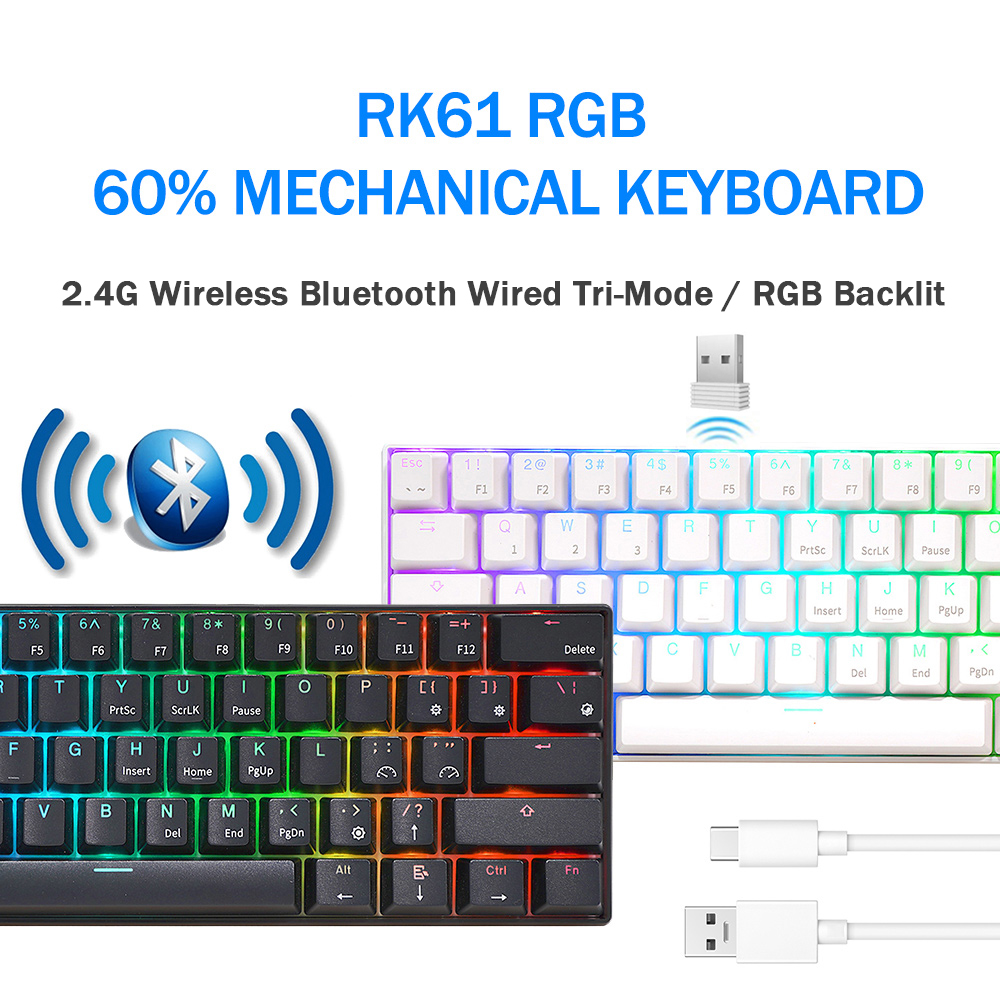 RK Royal Kludge RK61 2.4G Wire - огляд і ціна Gaming Keyboard Thocky
