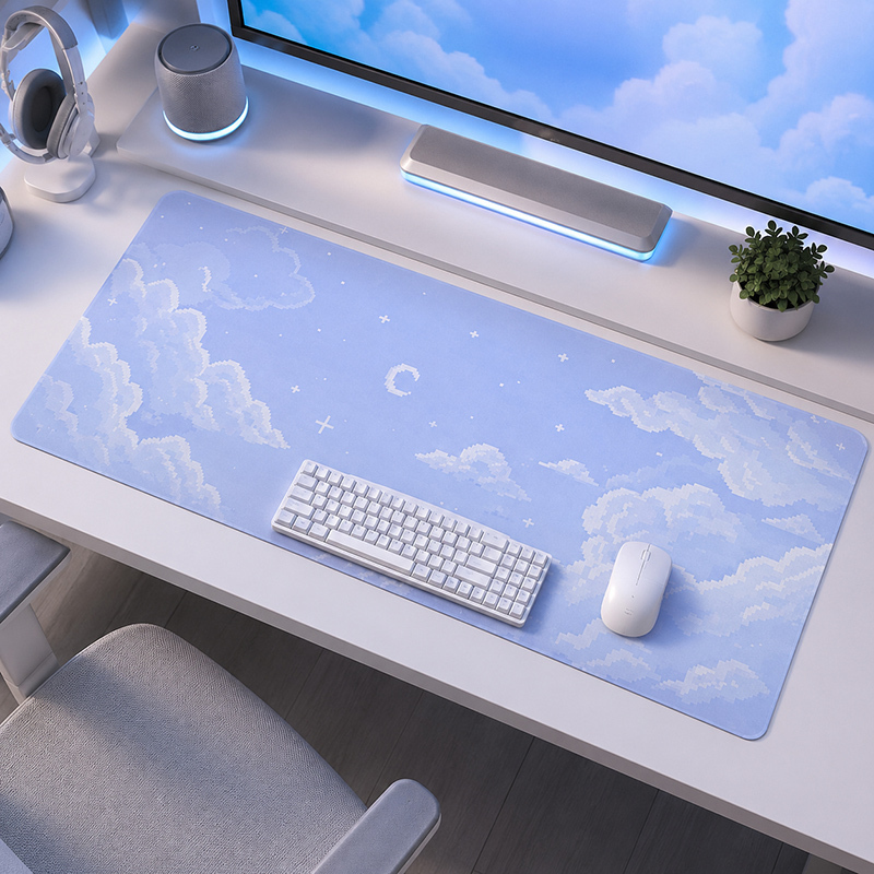 Mouse Pad Blue Moon Cloud Sky  - огляд і ціна Gaming Keyboard Blue