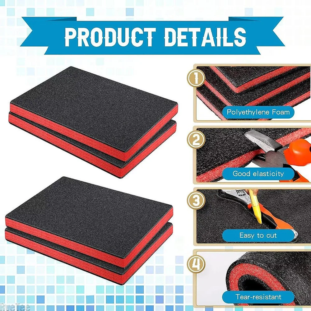 4Pcs Tool Box Foam Inserts Pac - огляд і ціна Polyurethane Foam Sheet