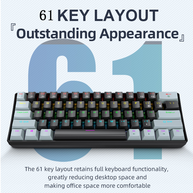 K61 Wired Mechanical Gaming Ke - огляд і ціна Gaming Keyboard Thocky