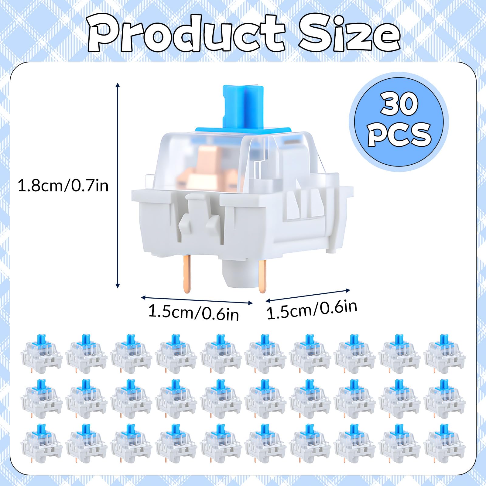 30 PCS Mechanical Keyboard Swi - огляд і ціна Gaming Keyboard Blue