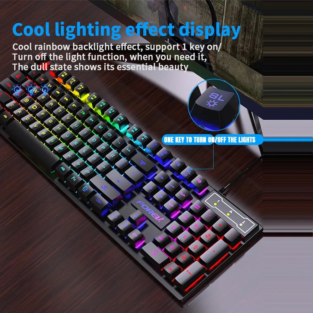 104 Key Backlit Mechanical Key - огляд і ціна Keyboard Mouse Bundle Gaming